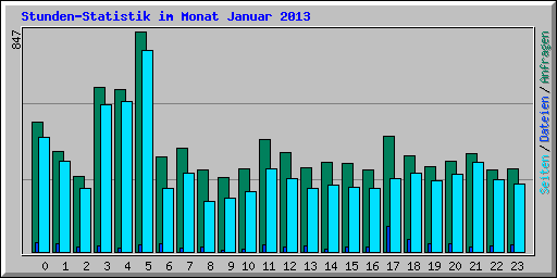 Stunden-Statistik im Monat Januar 2013
