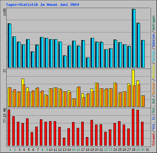 Tages-Statistik im Monat Juni 2024